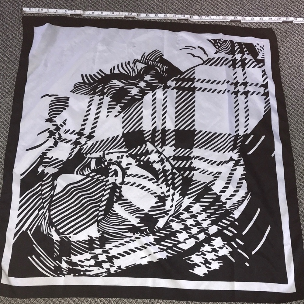 Black and White Graphic Plaid Ladies' Scarf